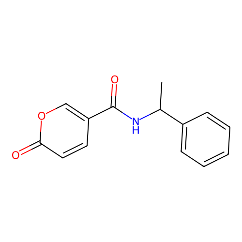 2-氧代-N-(1-苯乙基)-2H-吡喃-5-甲酰胺 structure