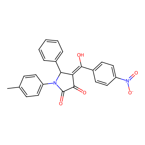 (4E)-4-[hydroxy(4-nitrophenyl)methylidene]-1-(4-methylphenyl)-5-phenylpyrrolidine-2,3-dione structure