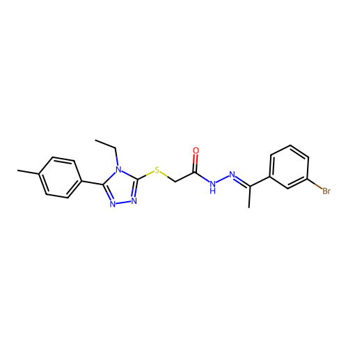 N'-[(1E)-1-(3-bromophenyl)ethylidene]-2-{[4-ethyl-5-(4-methylphenyl)-4H-1,2,4-triazol-3-yl]sulfanyl}acetohydrazide structure