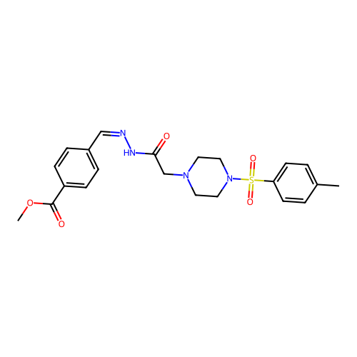 methyl 4-{(Z)-[2-({4-[(4-methylphenyl)sulfonyl]piperazin-1-yl}acetyl)hydrazinylidene]methyl}benzoate structure