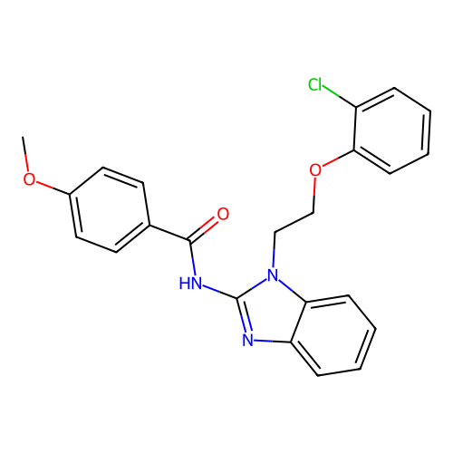 N-{1-[2-(2-chlorophenoxy)ethyl]-1H-benzimidazol-2-yl}-4-methoxybenzamide structure