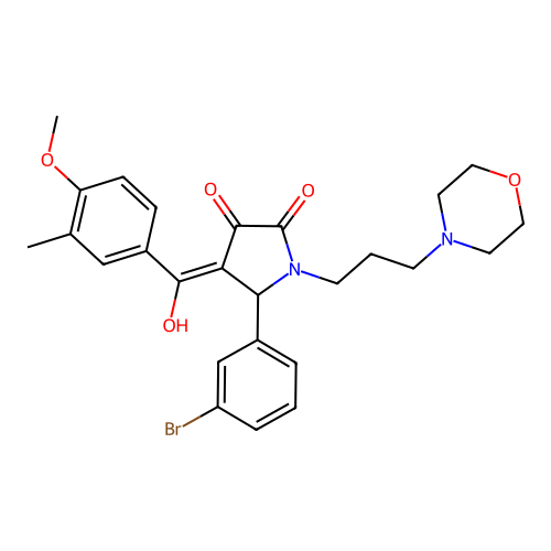 (4E)-5-(3-bromophenyl)-4-[hydroxy-(4-methoxy-3-methylphenyl)methylidene]-1-(3-morpholin-4-ylpropyl)pyrrolidine-2,3-dione structure