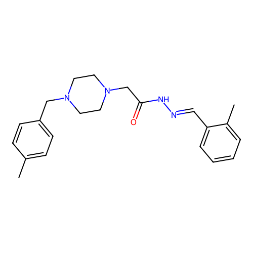 (E)-2-(4-(4-methylbenzyl)piperazin-1-yl)-N'-(2-methylbenzylidene)acetohydrazide structure