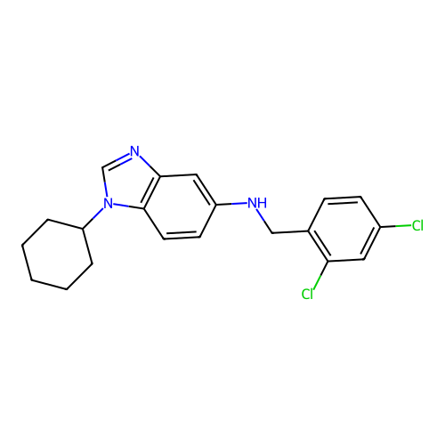1-cyclohexyl-N-(2,4-dichlorobenzyl)-1H-benzimidazol-5-amine structure
