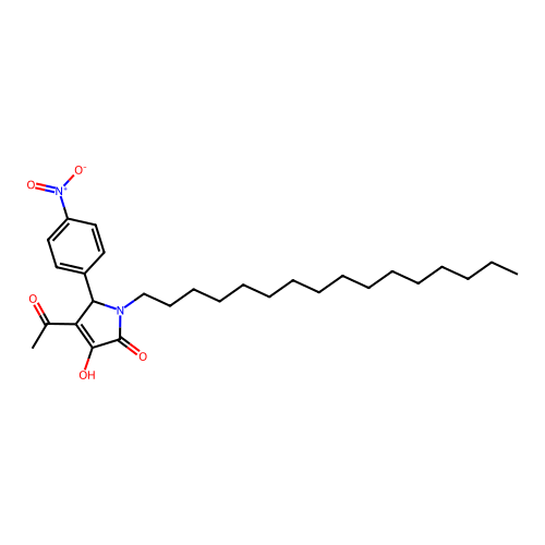 4-acetyl-1-hexadecyl-3-hydroxy-5-(4-nitrophenyl)-1,5-dihydro-2H-pyrrol-2-one structure
