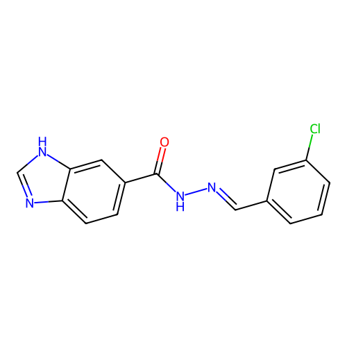 N'-(3-Chlorobenzylidene)-1H-benzimidazole-6-carbohydrazide structure