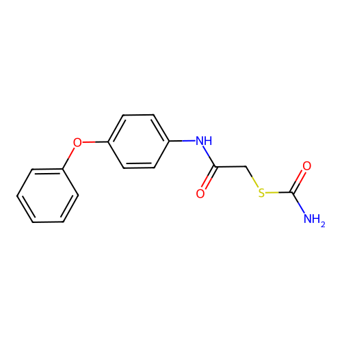 S-(2-oxo-2-((4-phenoxyphenyl)amino)ethyl) carbamothioate structure