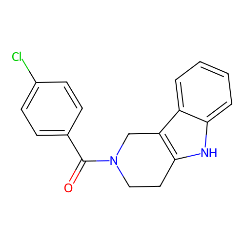 (4-chlorophenyl)(1,3,4,5-tetrahydro-2H-pyrido[4,3-b]indol-2-yl)methanone structure