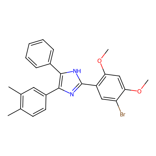 2-(5-bromo-2,4-dimethoxyphenyl)-4-(3,4-dimethylphenyl)-5-phenyl-1H-imidazole structure