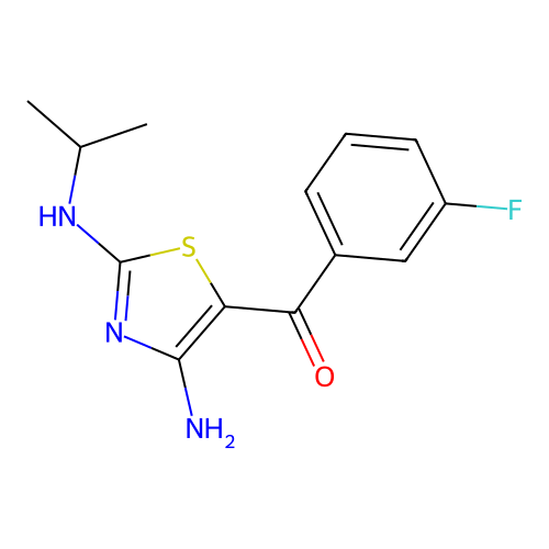 [4-Amino-2-(propan-2-ylamino)-1,3-thiazol-5-yl](3-fluorophenyl)methanone structure