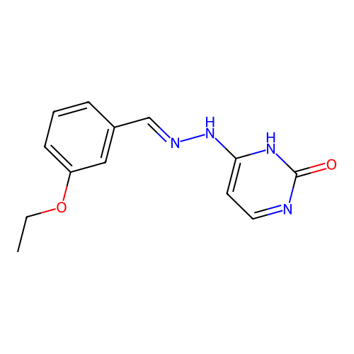 (E)-4-(2-(3-ethoxybenzylidene)hydrazinyl)pyrimidin-2(1H)-one structure