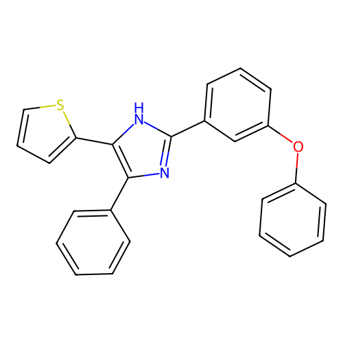 2-(3-phenoxyphenyl)-5-phenyl-4-(thiophen-2-yl)-1H-imidazole structure