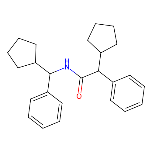 2-cyclopentyl-N-[cyclopentyl(phenyl)methyl]-2-phenylacetamide structure