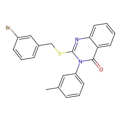 2-[(3-bromobenzyl)sulfanyl]-3-(3-methylphenyl)quinazolin-4(3H)-one structure
