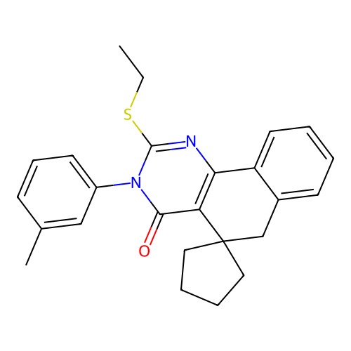 2-(ethylthio)-3-(m-tolyl)-3H-spiro[benzo[h]quinazoline-5,1'-cyclopentan]-4(6H)-one structure