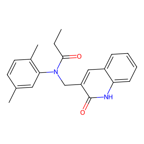 N-(2,5-dimethylphenyl)-N-[(2-oxo-1H-quinolin-3-yl)methyl]propanamide structure