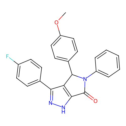 3-(4-fluorophenyl)-4-(4-methoxyphenyl)-5-phenyl-4,5-dihydropyrrolo[3,4-c]pyrazol-6(1H)-one structure