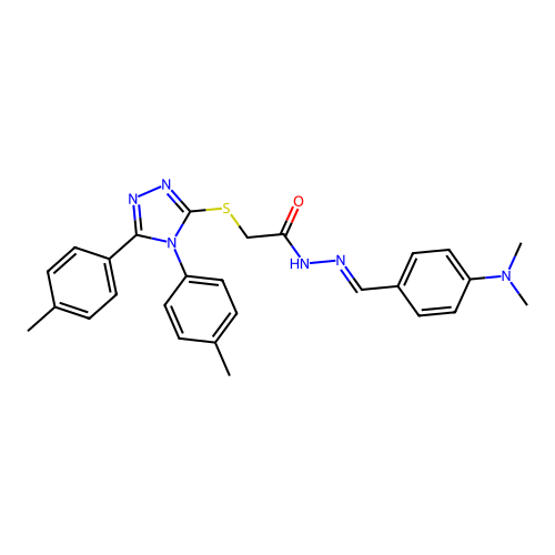 2-{[4,5-bis(4-methylphenyl)-4H-1,2,4-triazol-3-yl]sulfanyl}-N'-{(E)-[4-(dimethylamino)phenyl]methylidene}acetohydrazide structure