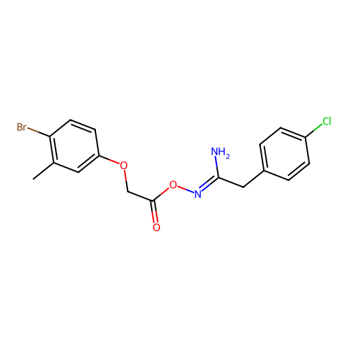 (1Z)-N'-{[(4-bromo-3-methylphenoxy)acetyl]oxy}-2-(4-chlorophenyl)ethanimidamide structure