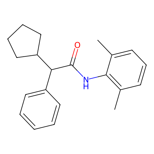 2-cyclopentyl-N-(2,6-dimethylphenyl)-2-phenylacetamide structure