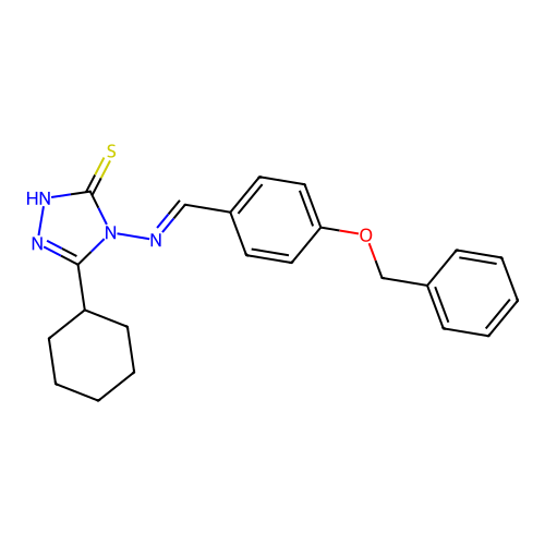 (E)-4-((4-(benzyloxy)benzylidene)amino)-5-cyclohexyl-4H-1,2,4-triazole-3-thiol structure