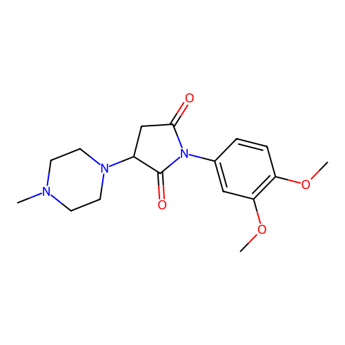 1-(3,4-Dimethoxyphenyl)-3-(4-methylpiperazin-1-yl)pyrrolidine-2,5-dione structure