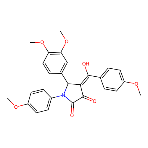 (4E)-5-(3,4-dimethoxyphenyl)-4-[hydroxy(4-methoxyphenyl)methylidene]-1-(4-methoxyphenyl)pyrrolidine-2,3-dione structure
