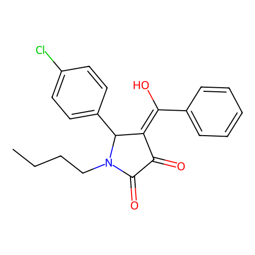(4E)-1-butyl-5-(4-chlorophenyl)-4-[hydroxy(phenyl)methylidene]pyrrolidine-2,3-dione structure