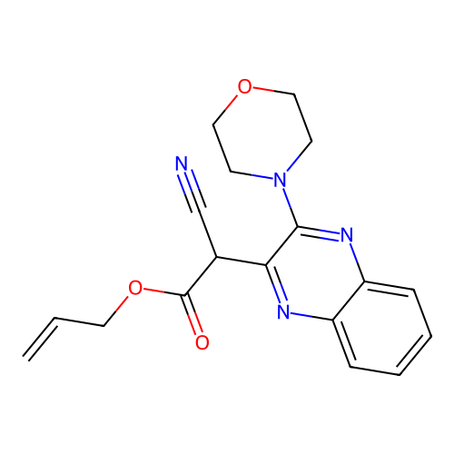 Prop-2-en-1-yl cyano[3-(morpholin-4-yl)quinoxalin-2-yl]acetate structure