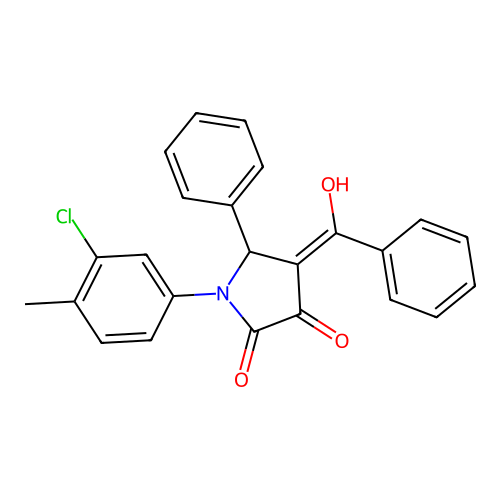 (4E)-1-(3-chloro-4-methylphenyl)-4-[hydroxy(phenyl)methylidene]-5-phenylpyrrolidine-2,3-dione structure