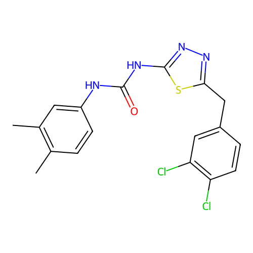 1-[5-(3,4-Dichlorobenzyl)-1,3,4-thiadiazol-2-yl]-3-(3,4-dimethylphenyl)urea structure