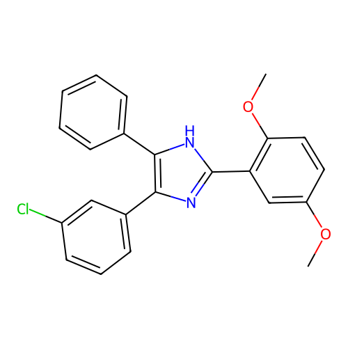 4-(3-chlorophenyl)-2-(2,5-dimethoxyphenyl)-5-phenyl-1H-imidazole structure