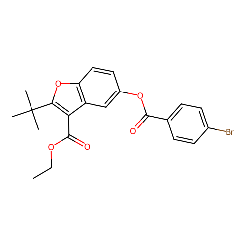 2-(Tert-butyl)-3-(ethoxycarbonyl)benzo[b]furan-5-yl 4-bromobenzoate structure