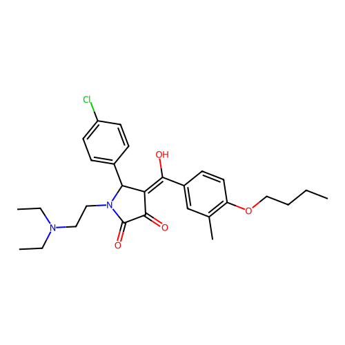 4-(4-butoxy-3-methylbenzoyl)-5-(4-chlorophenyl)-1-(2-(diethylamino)ethyl)-3-hydroxy-1h-pyrrol-2(5h)-one structure