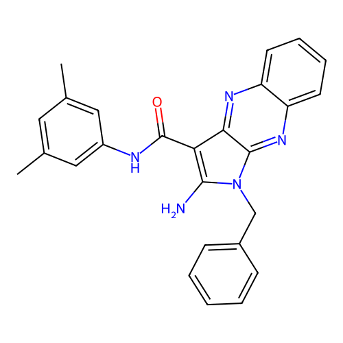 2-amino-1-benzyl-N-(3,5-dimethylphenyl)-1H-pyrrolo[2,3-b]quinoxaline-3-carboxamide structure