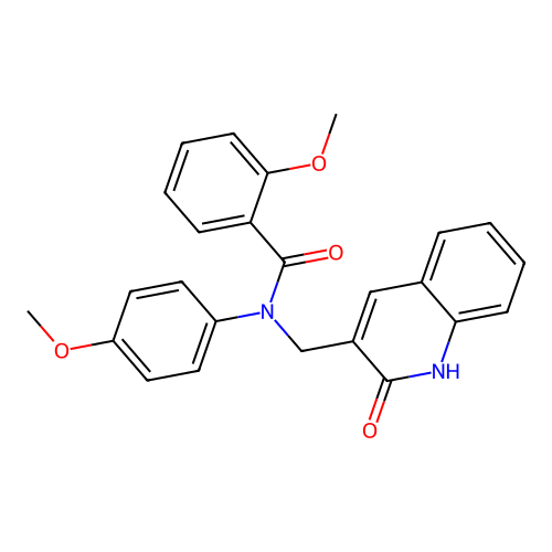 2-methoxy-N-(4-methoxyphenyl)-N-[(2-oxo-1H-quinolin-3-yl)methyl]benzamide structure