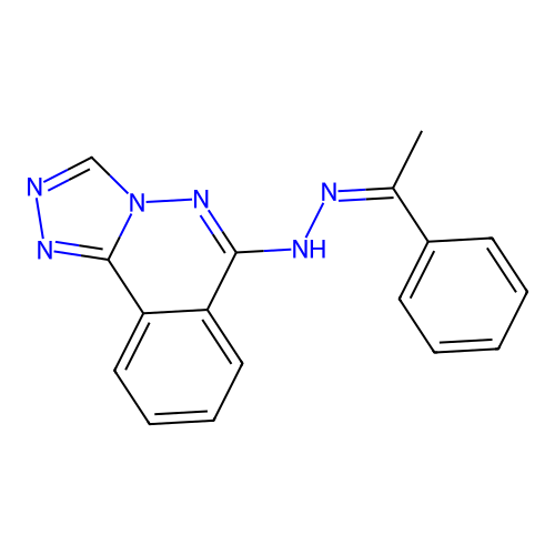 (Z)-6-(2-(1-phenylethylidene)hydrazinyl)-[1,2,4]triazolo[3,4-a]phthalazine structure