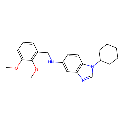 1-cyclohexyl-N-(2,3-dimethoxybenzyl)-1H-benzimidazol-5-amine structure