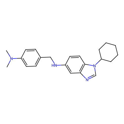 1-cyclohexyl-N-[4-(dimethylamino)benzyl]-1H-benzimidazol-5-amine structure