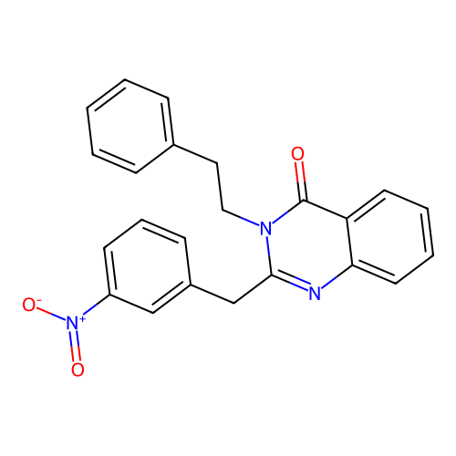 2-(3-nitrobenzyl)-3-phenethylquinazolin-4(3H)-one structure