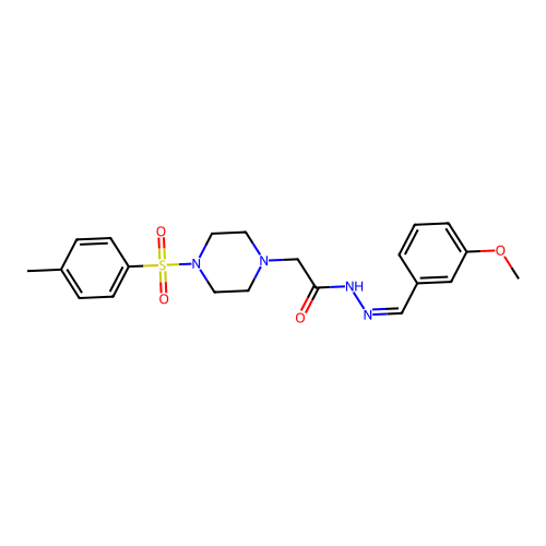 (Z)-N'-(3-methoxybenzylidene)-2-(4-tosylpiperazin-1-yl)acetohydrazide structure