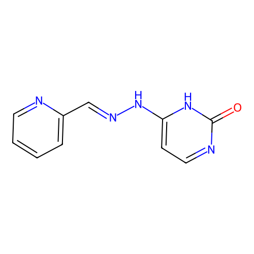 (E)-4-(2-(pyridin-2-ylmethylene)hydrazinyl)pyrimidin-2(1H)-one structure