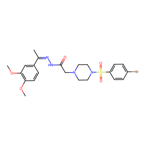 2-{4-[(4-bromophenyl)sulfonyl]piperazin-1-yl}-N'-[(1E)-1-(3,4-dimethoxyphenyl)ethylidene]acetohydrazide structure