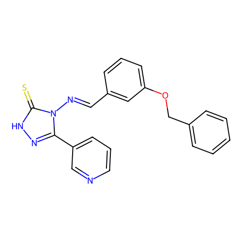 (E)-4-((3-(benzyloxy)benzylidene)amino)-5-(pyridin-3-yl)-4H-1,2,4-triazole-3-thiol structure