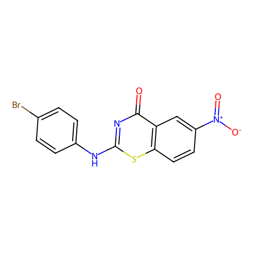 2-(4-Bromoanilino)-6-nitro-1,3-benzothiazin-4-one structure