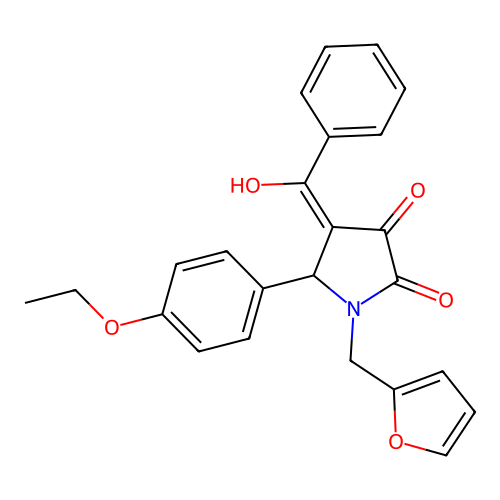 (4E)-5-(4-ethoxyphenyl)-1-(furan-2-ylmethyl)-4-[hydroxy(phenyl)methylidene]pyrrolidine-2,3-dione structure