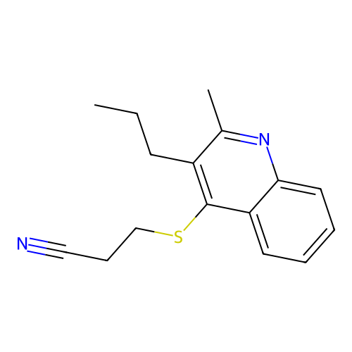 3-(2-Methyl-3-propylquinolin-4-yl)sulfanylpropanenitrile structure