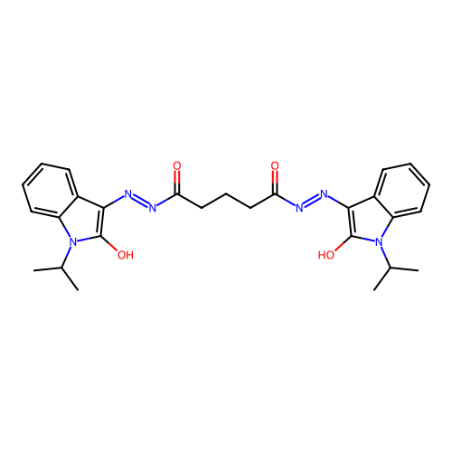(N'1E,N'5E)-N'1,N'5-bis(1-isopropyl-2-oxoindolin-3-ylidene)glutarohydrazide structure