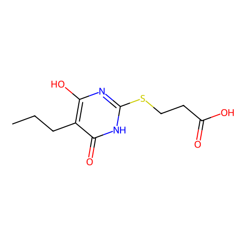 3-[(4,6-Dihydroxy-5-propylpyrimidin-2-yl)sulfanyl]propanoic acid structure
