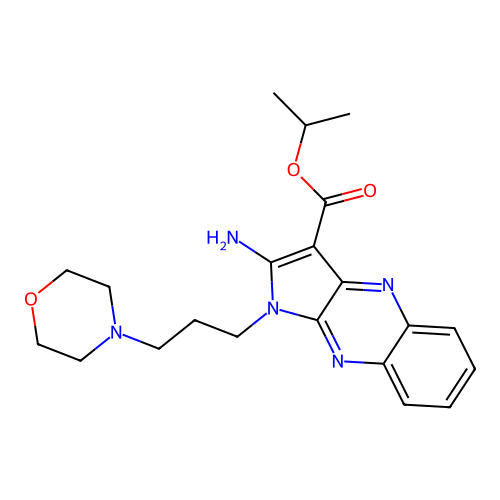 propan-2-yl 2-amino-1-(3-morpholin-4-ylpropyl)pyrrolo[3,2-b]quinoxaline-3-carboxylate structure